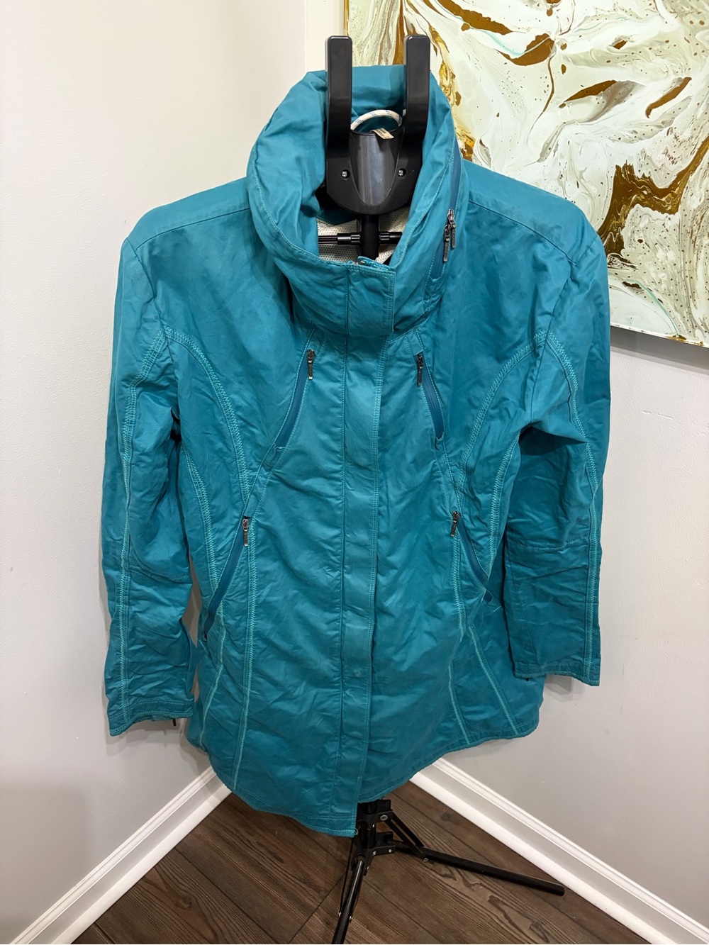 KÜHL Women’s Teal Asymmetric Zip Technical Jacket Cargo Utility Gorpcore XL